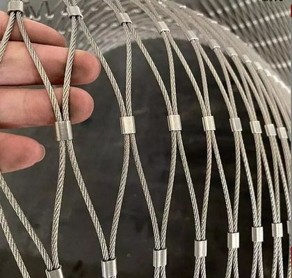 맞춤형 실버 스테인리스 스틸 로프 메시 재활용 유지 보수 무료 건축 보호