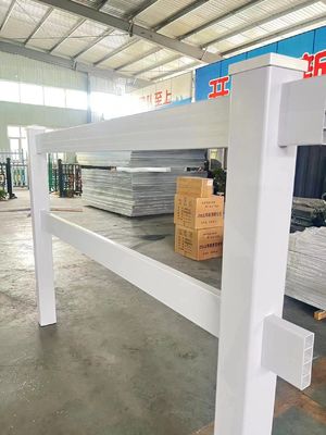 흰색 5피트 x 8피트 4-레일 PVC 말 울타리 친환경 비닐