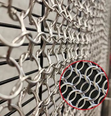 Colorful Aluminum Decoration Architectural Woven Chain Link Mesh Curtain For Hotel