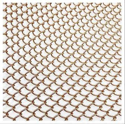 Colorful Aluminum Decoration Architectural Woven Chain Link Mesh Curtain For Hotel