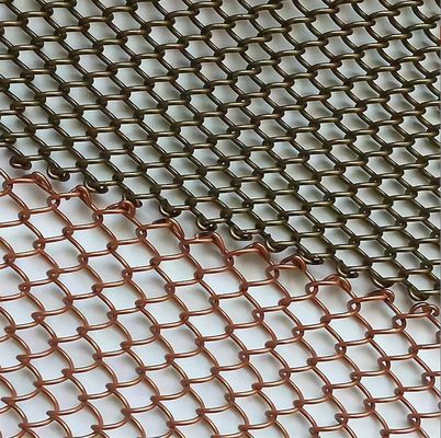 금색 반강성 알루미늄 장식 Mesh 금속 코일 드레퍼리