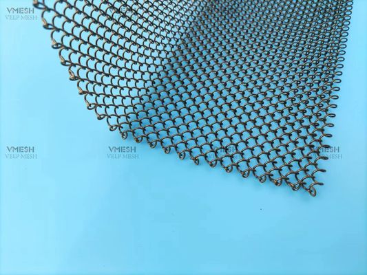 쌍 디자인 벽난로 스크린 메시에 있는 주문을 받아서 만들어진 크기 6*6mm 체인 연결 금속 커튼