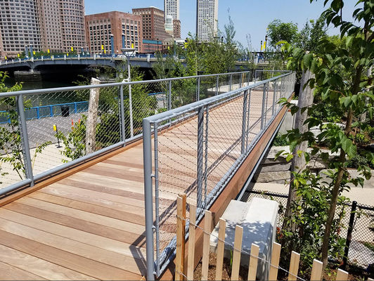 경량 방청 보안 울타리 스테인리스 스틸 와이어 로프 메쉬, 다이아몬드 홀 모양