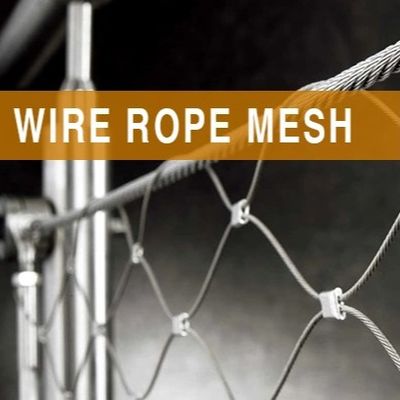 경량 방청 보안 울타리 스테인리스 스틸 와이어 로프 메쉬, 다이아몬드 홀 모양