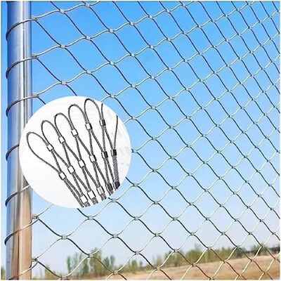 SS304 / SS316 스테인리스 스틸 와이어 로프 메쉬 유연한 직조 조류장 발코니 보호 및 동물원 울타리용