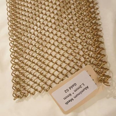 6x6mm 알루미늄 체인 링크 커튼 골드 건축물 Mesh