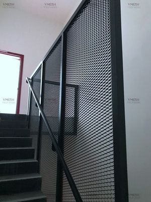 분말 입히는 색깔 다이아몬드 철망사는 실내 안전 담을 위한 직류 전기를 통한 확장된 금속을 올렸습니다