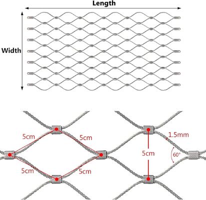 새장 안전 보호를 위한 유연한 스테인리스 스틸 케이블 메쉬
