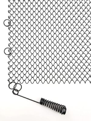 파우더로 코팅 된 검은 망막 안전 벽난로 스크린 커튼