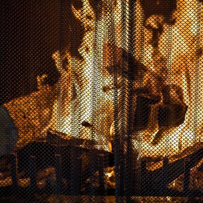 장식적이고 안전 벽난로 스크린을 위한 강력한 체인 연결 금속 메쉬 코일